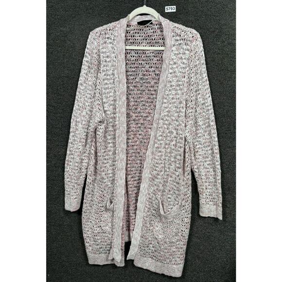 Lane Bryant Loose Knit Open Front Cardigan Womens Sz 18/20 Burgundy Long sleeve - Picture 1 of 7